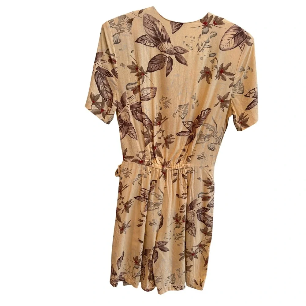 Tiki Revival Norton McNaughton tropical romper& faux‎ wrap Golden Girls Chic